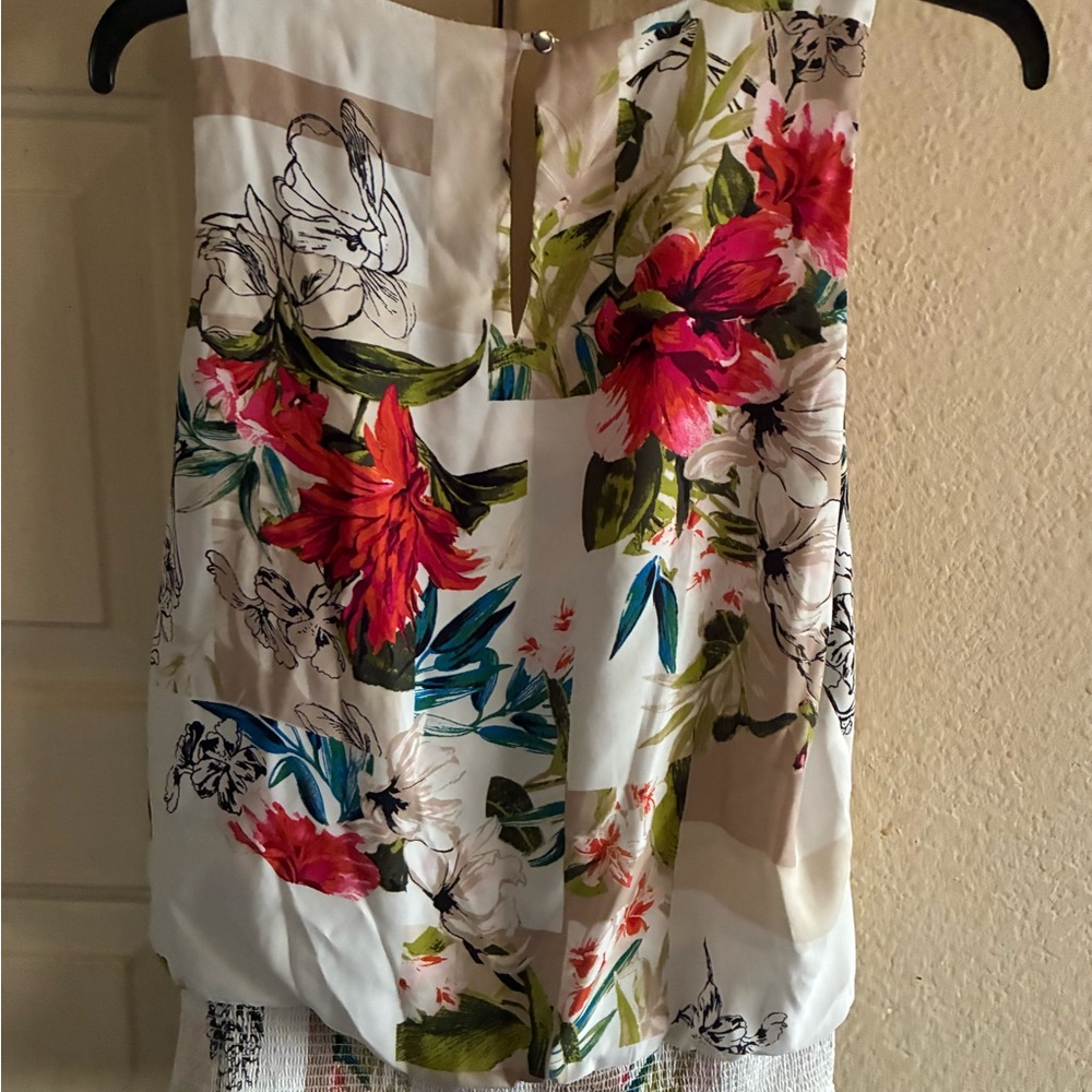 White House Black Market Floral Drape Tank Top - Multicolor - Picture 6 of 6